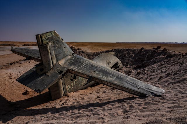 Flugzeugwrack eines von den Beduinen 1960 zerschossenes Privatflugzeug, eine 5A Catalina