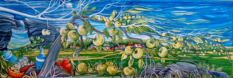 #10 L'Abondance de mon Village Acrylique 30x60 pouces