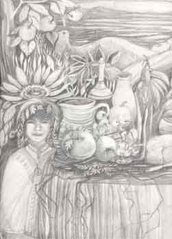 # 5 PLANÈTE D'ABONDANCE  crayon plomb 11 x 14 pouces   
