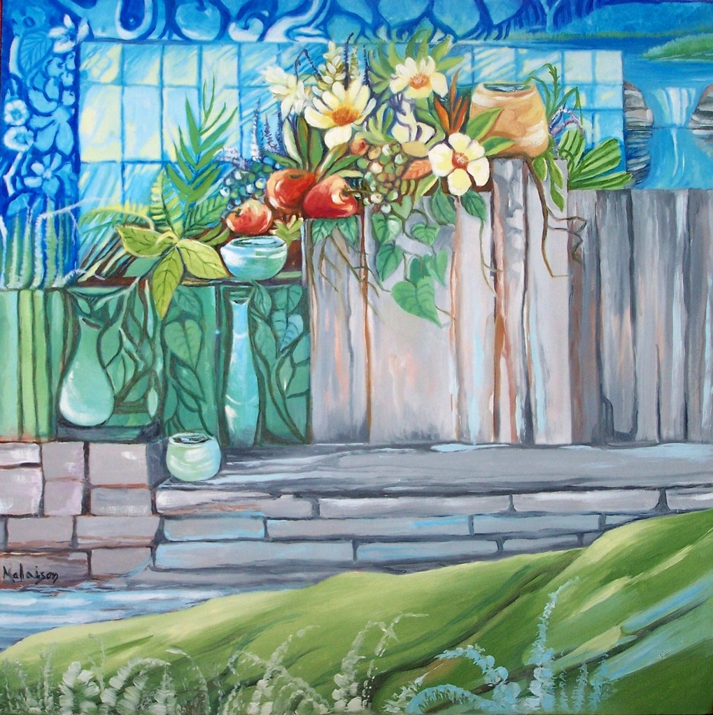 # 173 FENÊTRE NATURE huile 20x20 pouces 