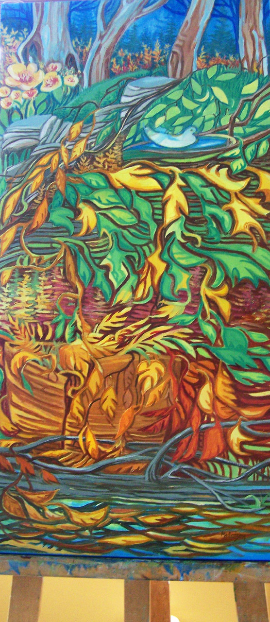 # 178 RENCONTRE DES SAISONS huile 15x30pouces  