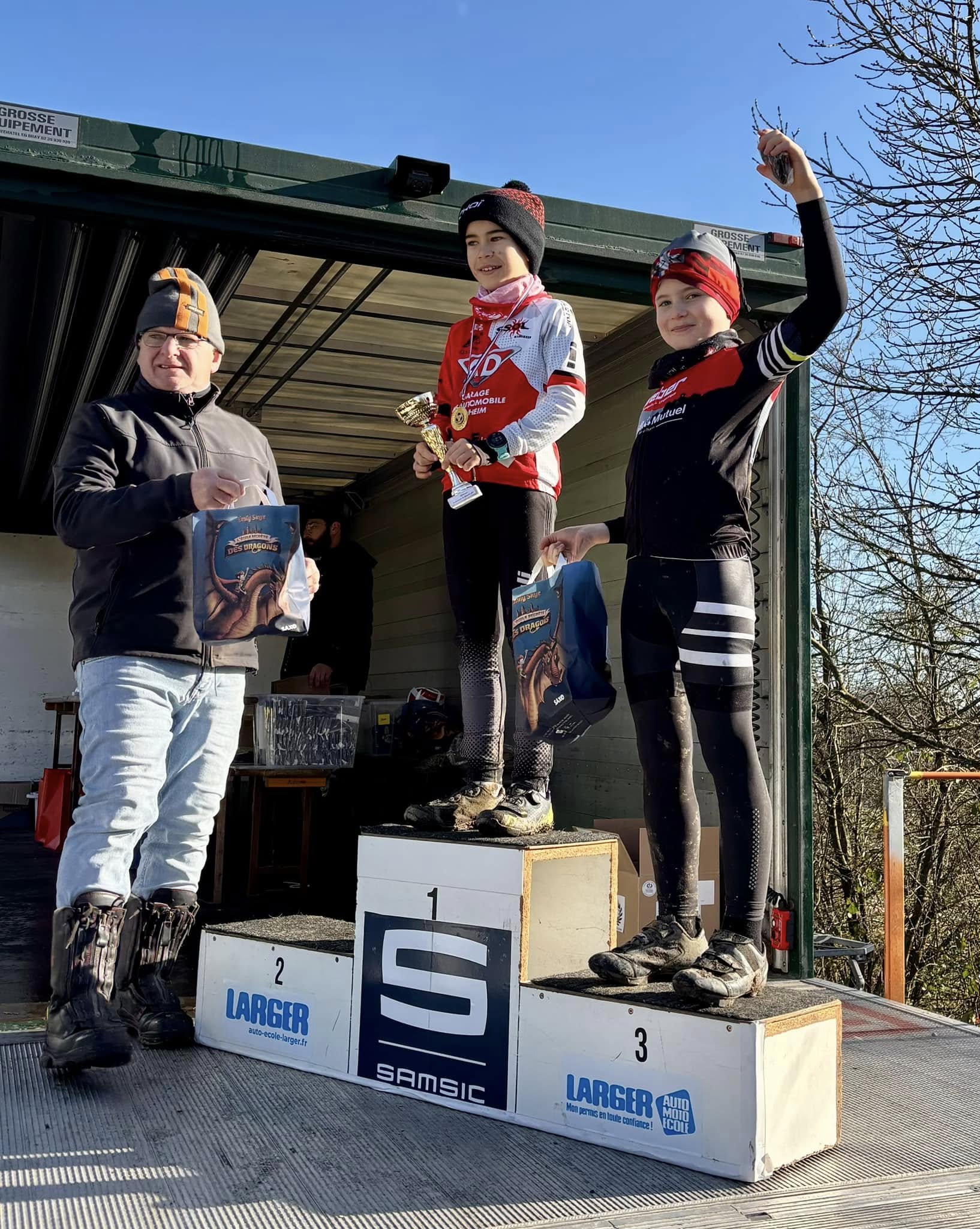 Tom Feder, 3ème U11 - 1er Cyclo-cross de Soppe-Le-Bas (68) - 1er décembre 2024 -