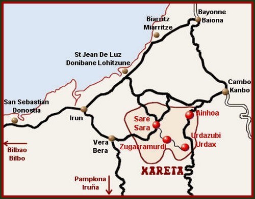 Carte de situtation du territoire de Xareta