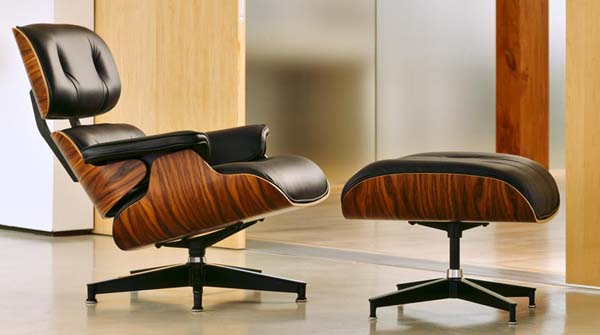 réfection de lounge chair Eames avec l'atelier partenaire Hafner tapissier / fabrication de coques identiques à l'original en palissandre ou noyer