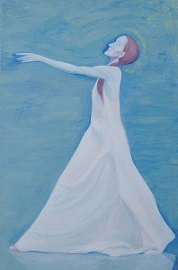 << Hommage à Pina Bausch>>, Grethe KNUDSEN, Acrylique sur toile,195x130cm, 2009,