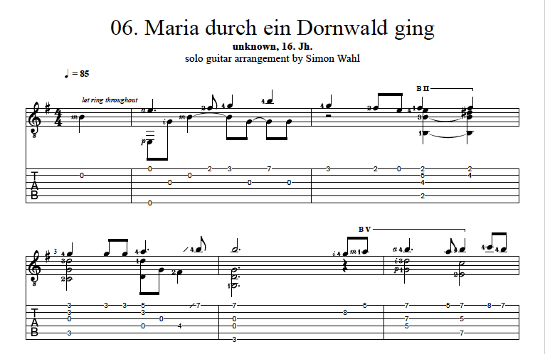 Maria Durch Ein Dornwald Ging Chords