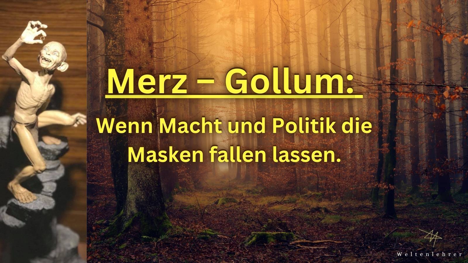 Merz - Gollum und die Gier: Wenn Macht und Politik die Masken fallen lassen.
