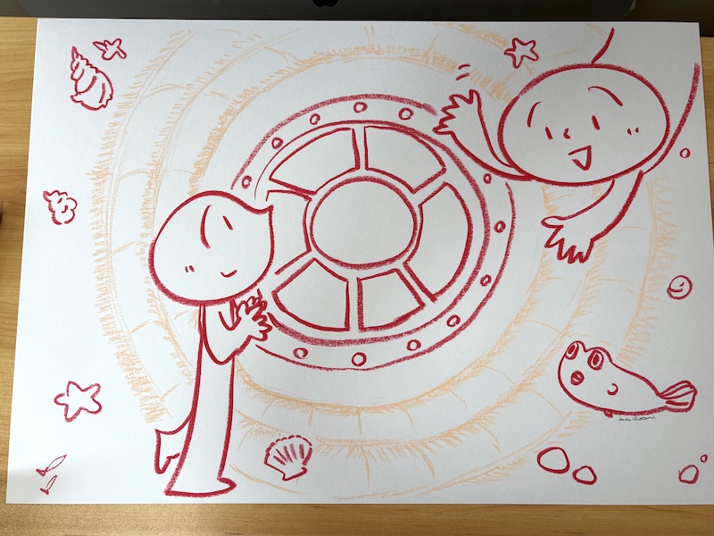 海底と宇宙船 イラスト