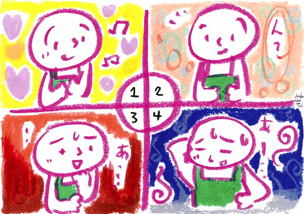 茶谷順子 コーヒーイラスト 牛乳でドリップイラスト