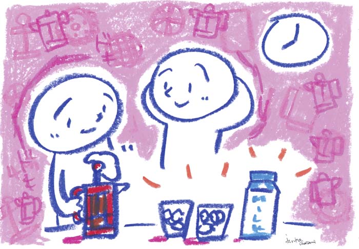 プレスのアイスコーヒー作成中