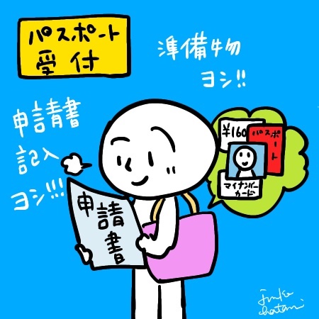 パスポート申請イラスト　茶谷順子