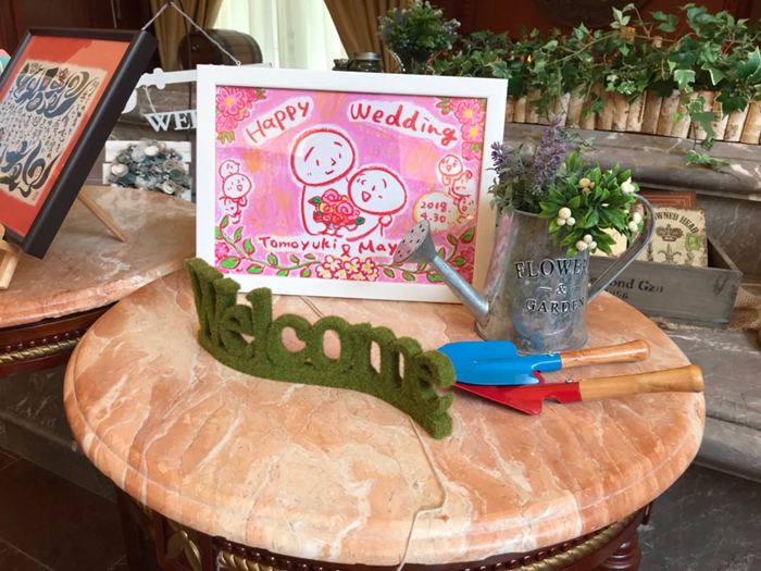 イラストレーター 茶谷順子 ウェルカムボード