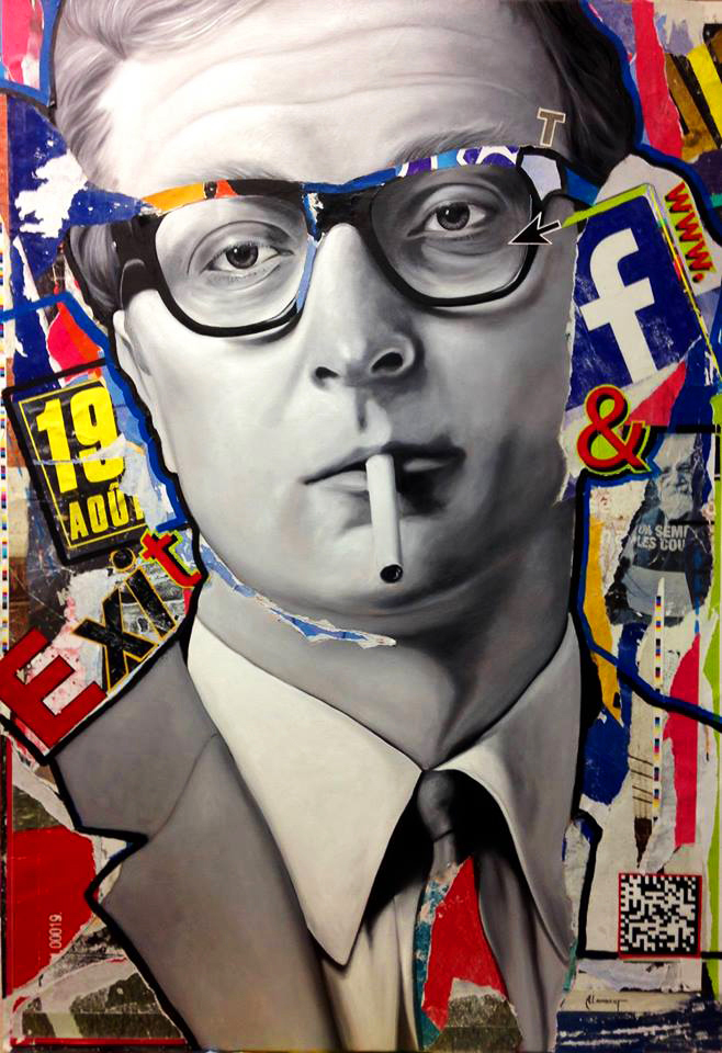 GENTLEMAN - HUILE ET COLLAGE 