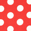 Una ghirlanda di lettere in stoffa imbottite rosse, bianche e beige per Isotta