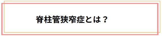 脊柱管狭窄症について