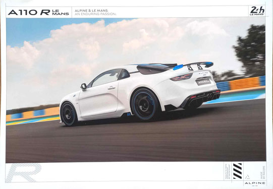 Poster A110R Le Mans- Dimensions : 42x29,5 cm