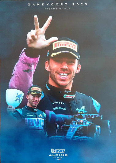 Poster BTW Alpine F1 Team, Pierre Gasly- Dimensions : 42x29,5 cm