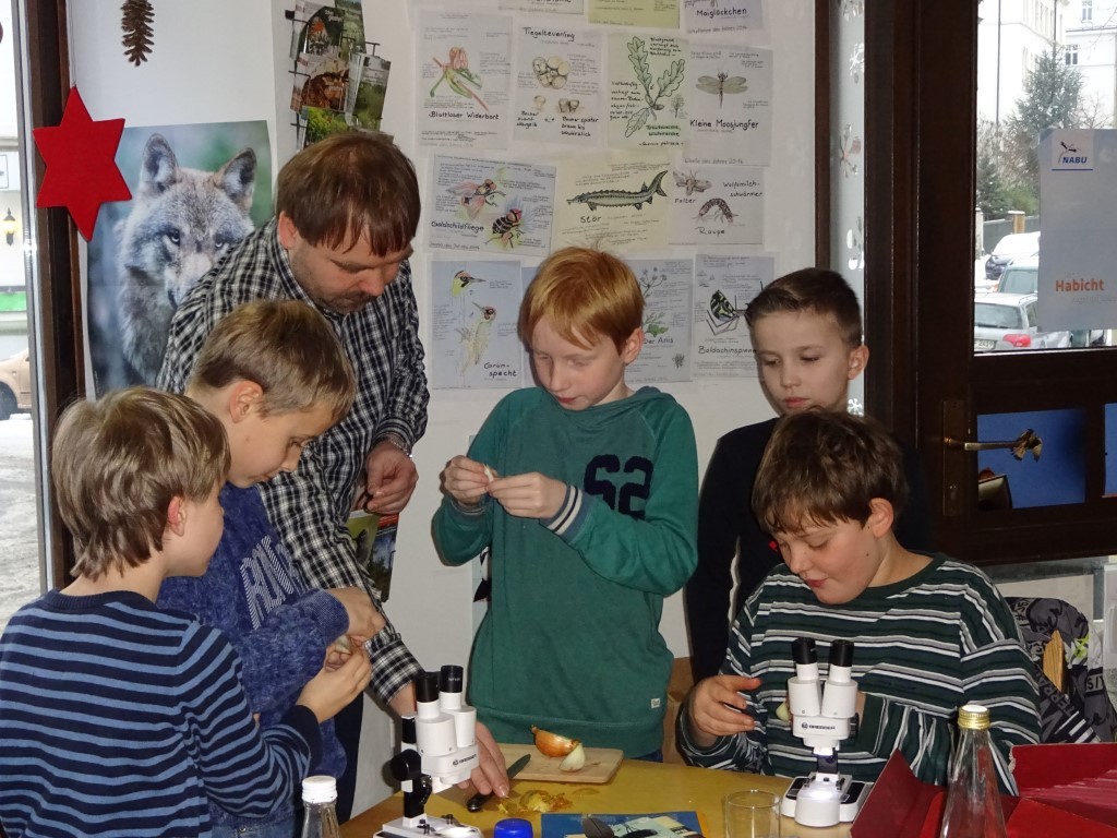 René Sievert vom NABU Leipzig zeigte den Parthefröschen,...