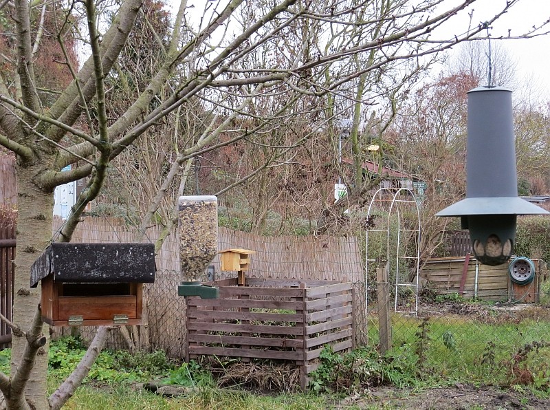 Auch für die kalte Jahreszeit hat der Naturgarten Vogelhäuschen zu bieten: zahlreiche Futterstellen.