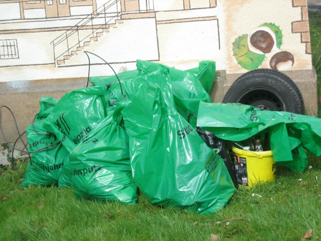 Soviele Müllbeutel, die die Stadt zur Verfügung gestellt hatte, wurden bei dem Arbeitseinsatz gefüllt.