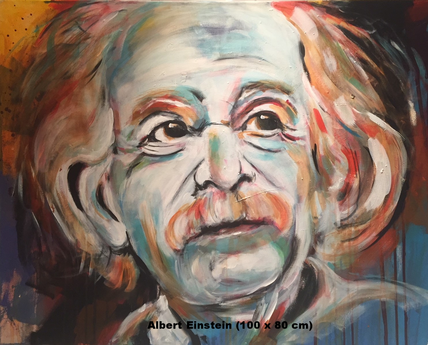 Einstein (Acryl auf Leinwand) 100 x 80 cm   Preis CHF 1020.-