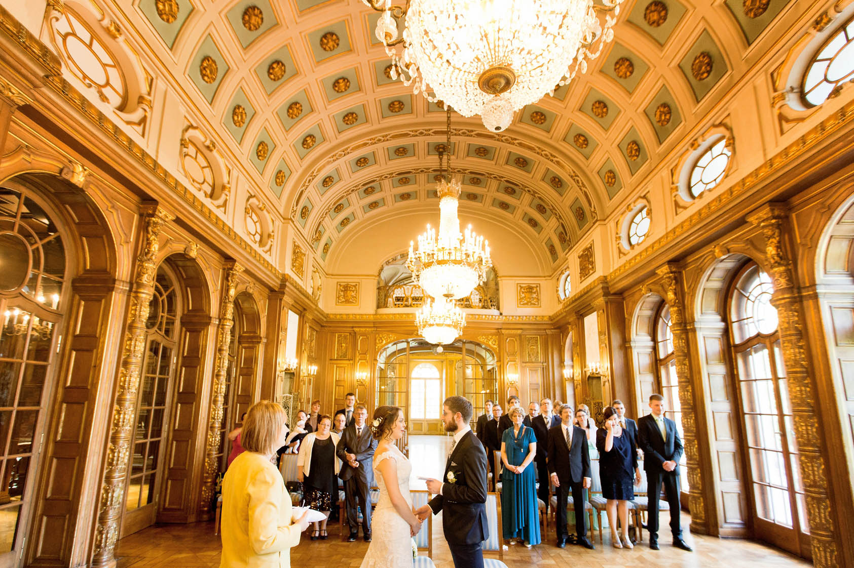 Märchenhochzeit auf Schloss Waldenburg - Blauer Saal als Kulisse für Trauung auf Schloss Waldenburg - Hochzeit Waldenburg