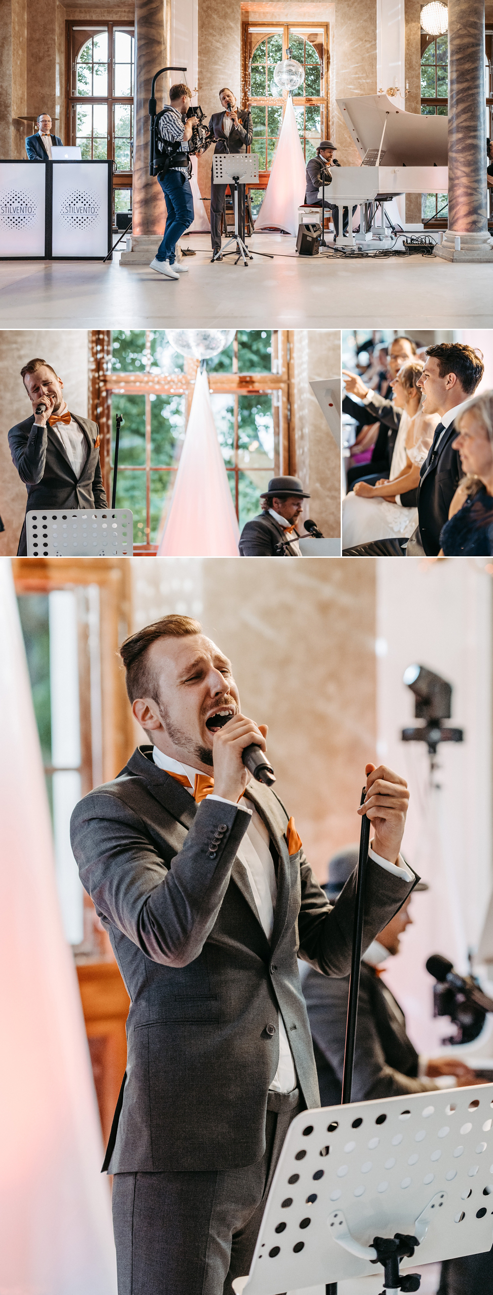 Die Hochzeitsgäste rasten förmlich aus, als der bekannte Musiker seinen Hit „Willst Du“ anstimmt.