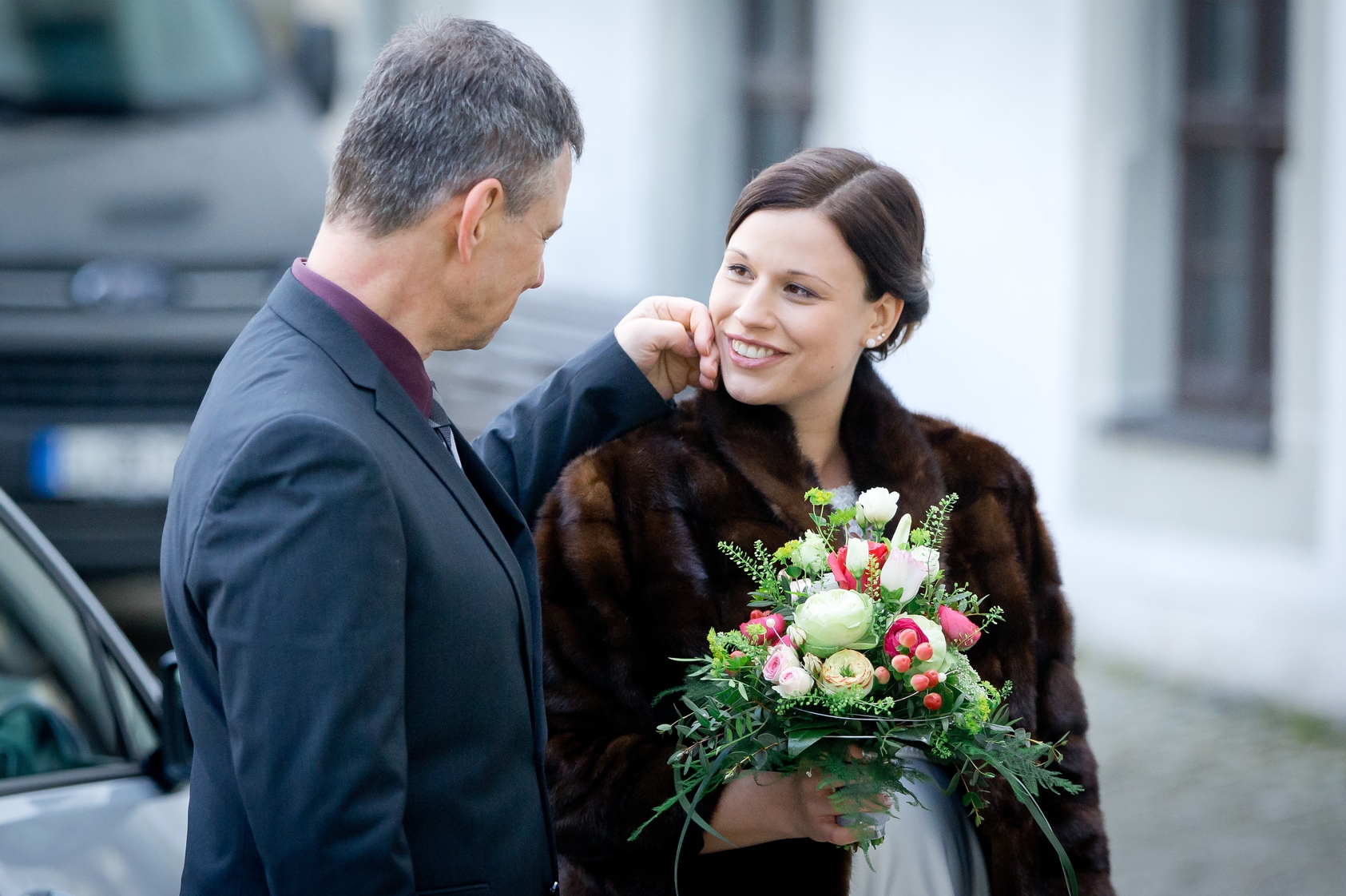 braut mit Brautvater, braut mit Vater