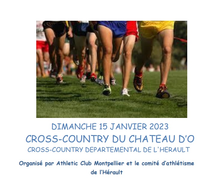 Championnat départemental de cross Château d'Ô Montpellier. Dimanche 15 Janvier 2023