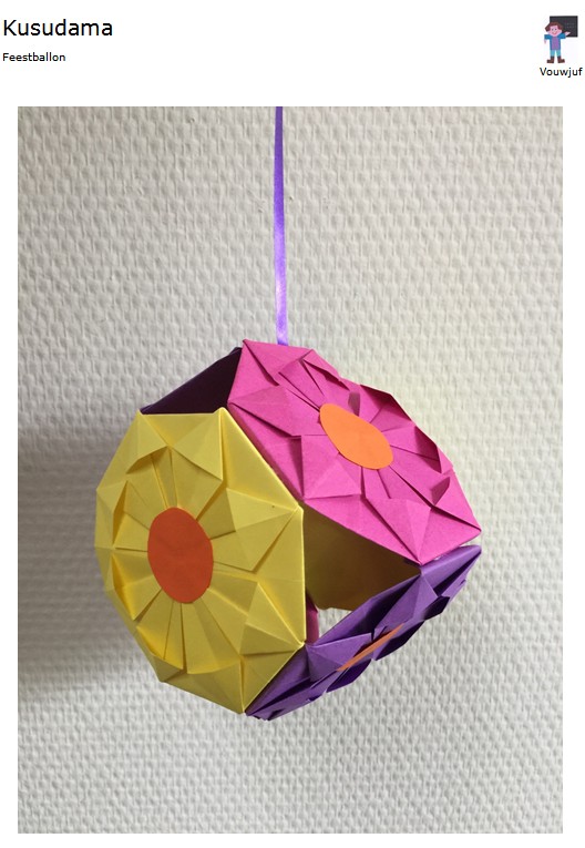 Kusudama "medaillon" De website van vouwjuf!
