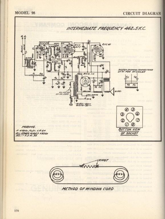 CANADIAN MARCONI SERVICE  DIAGRAM MODEL 98 PAGE 170