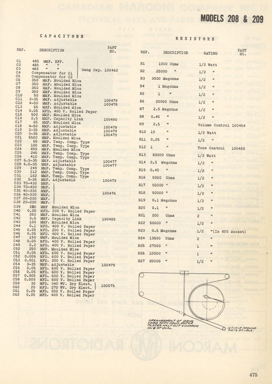 Radio Marconi model 208-209 page 475