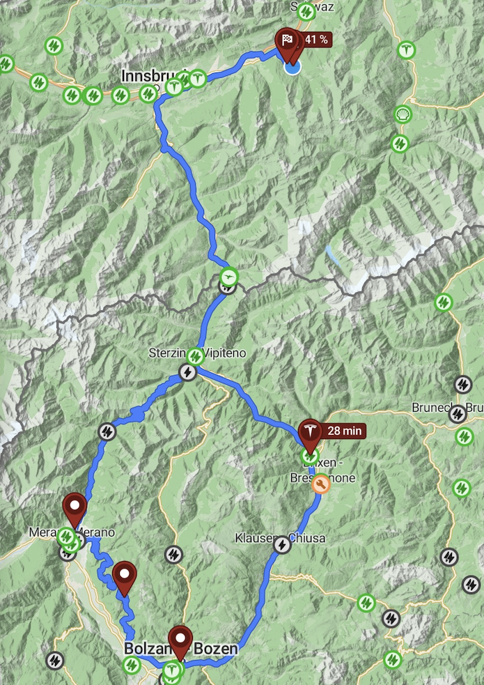 Überblick: Nordtirol - Brenner - Sterzing Jaufenpass - Passeiertal - Bozen