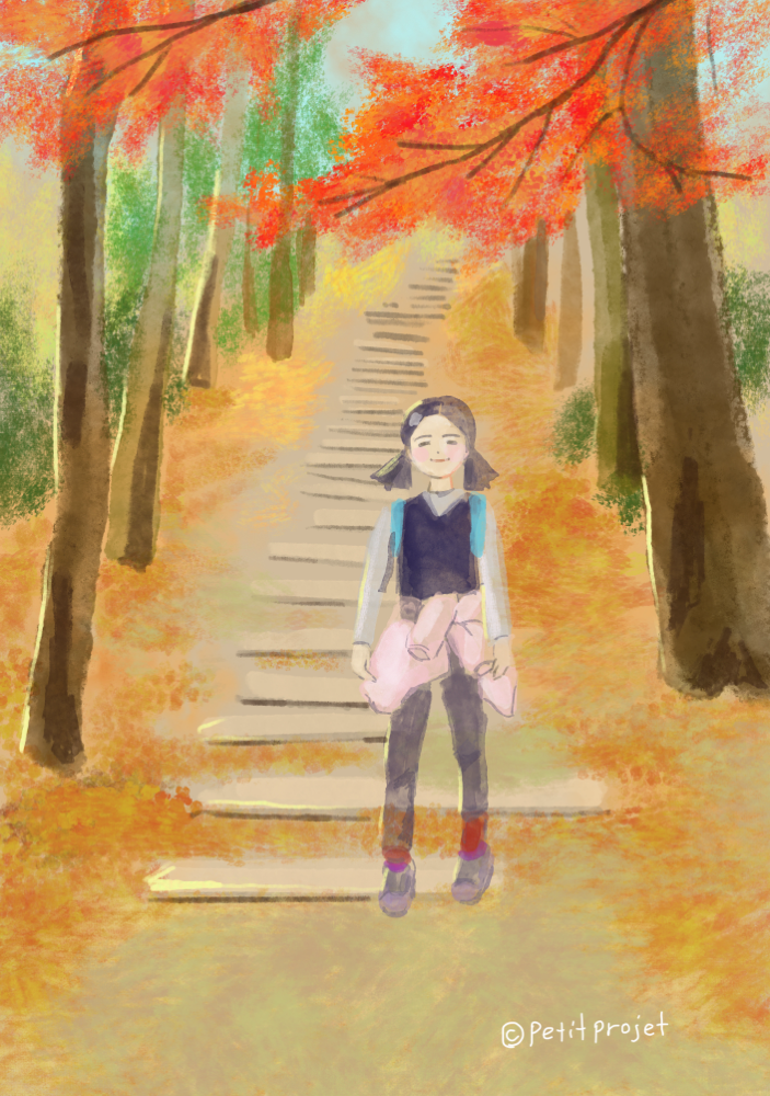 秋の大文字山　家族で自分の50歳の誕生日に大文字山に登りました。紅葉が美しく楽しかった1日でした。