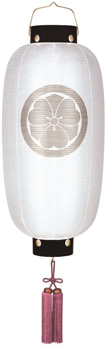 盆提灯 門提灯 長 絹無地 小 電池式LED(8324-GJ-060AC)