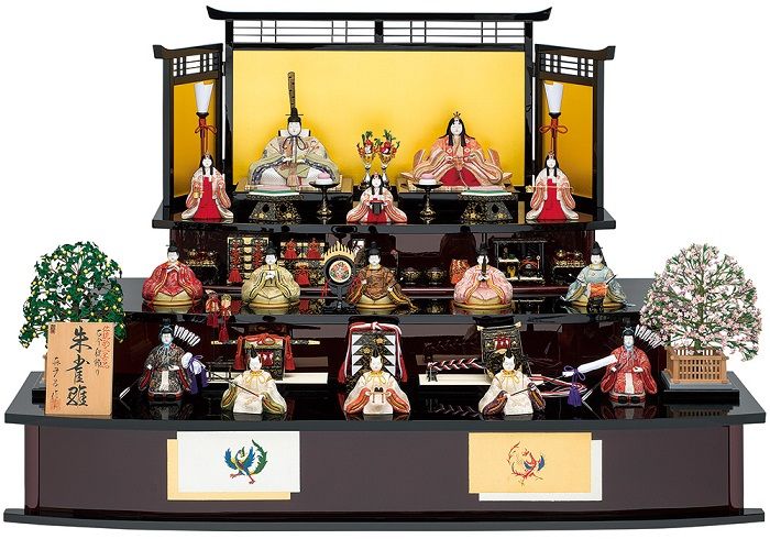 真多呂人形「本金 朱雀雛15人飾り」 - 伽楠（かなん）