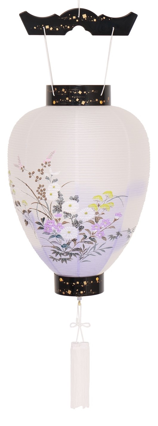 盆提灯 壺型 蒔絵 電池式LED（8103-00-200AC）