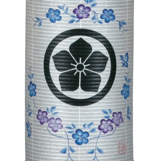 盆提灯 創作提灯 法明燈 桜調 手漉き唐草 50号（D8588S）家紋