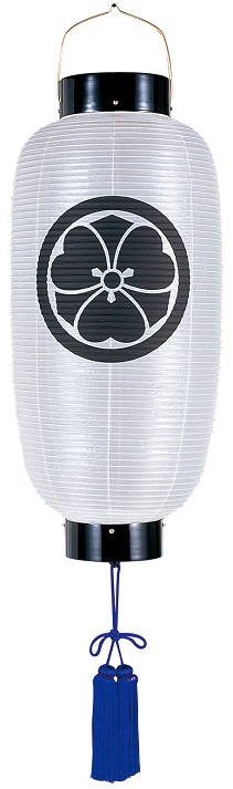 盆提灯 門提灯 長 絹無地 蓮水 電池式LED(6130-6)