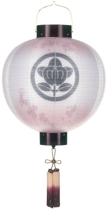 盆提灯 門提灯 丸 絹二重 桜 尺三丸 13号 電池式LED(6044-L)