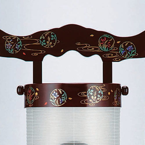 盆提灯 創作提灯 法明燈 本金花丸蒔絵 絹二重無地 50号（D7502S）
