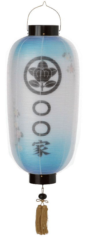 盆提灯 門提灯 長 絹二重 涼菊 尺六長 電気コード式(K2623)