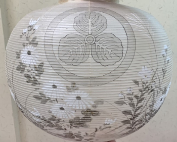 盆提灯修理 行灯 絵入り 修理前