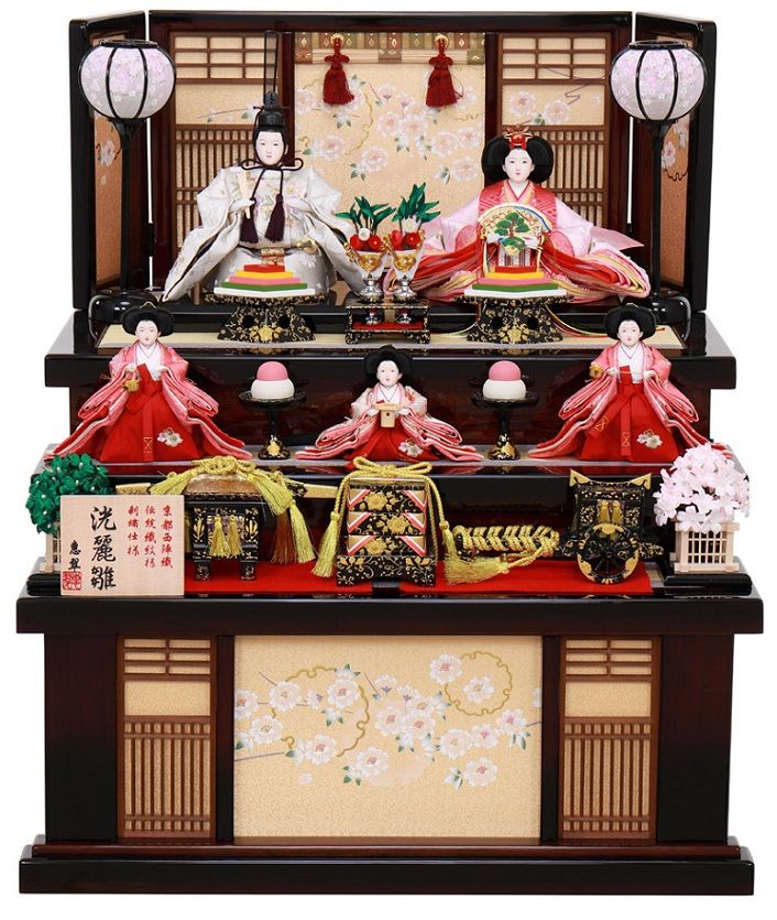 ひな人形 五人収納箱飾り 4M16-ST-612 - 伽楠（かなん）