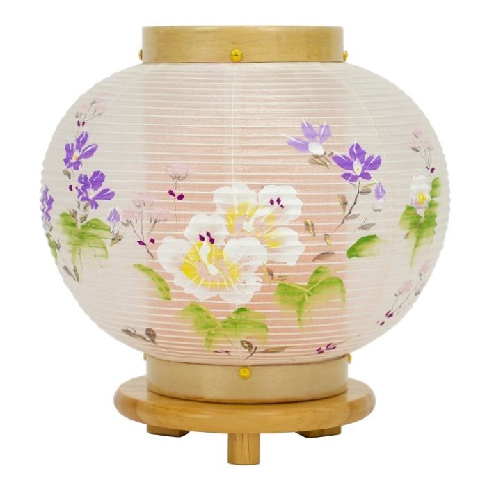 盆提灯 創作提灯 花しおり ぷちあかり 絹二重絵（8720-06-502G