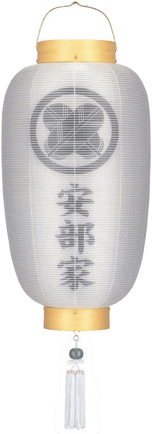 盆提灯 門提灯 長 白木 絹二重無地 尺六長 電池式LED(KM602L)