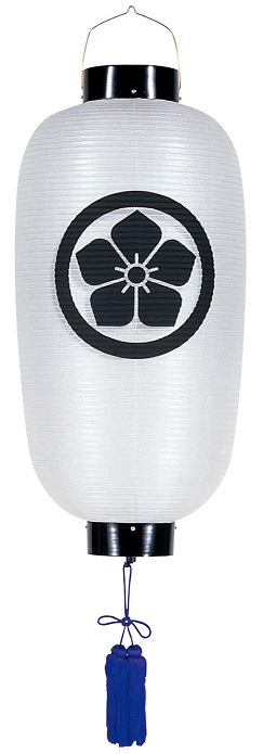 盆提灯 門提灯 長 絹無地 尺四長 電池式LED（6134-1L）