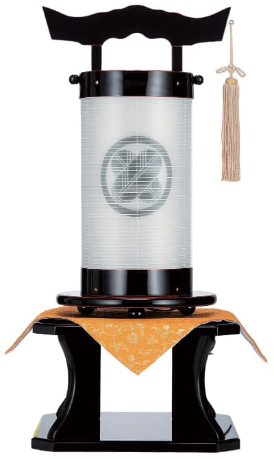 盆提灯 創作提灯 法明燈 本黒溜塗 絹二重無地 50号（DG502S）