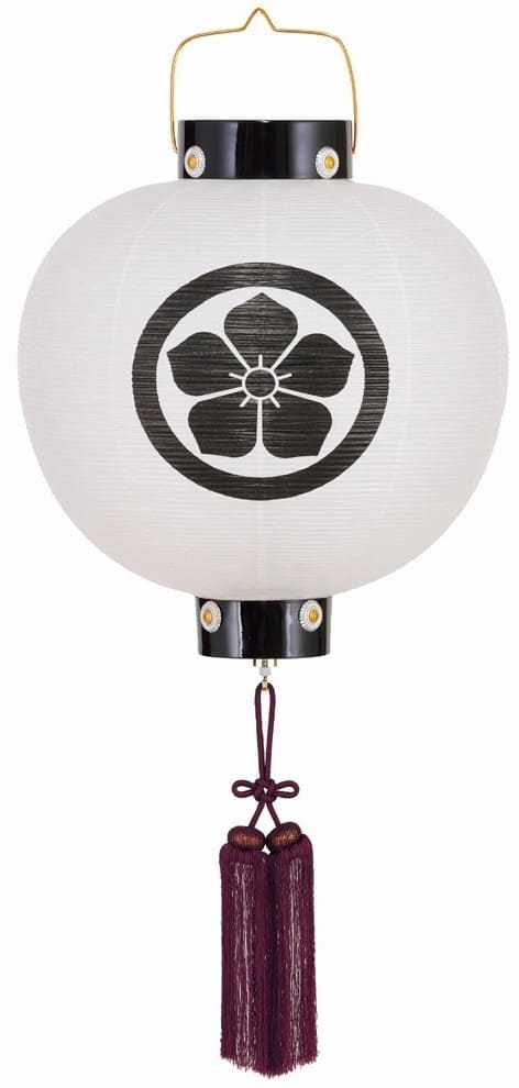盆提灯 門提灯 丸 ビニロン無地 尺三丸 13号 電気コード式（8324-GJ-013L）