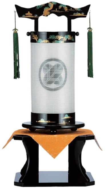 盆提灯 創作提灯 法明燈 本金山水蒔絵 絹二重無地 50号（D5502S）